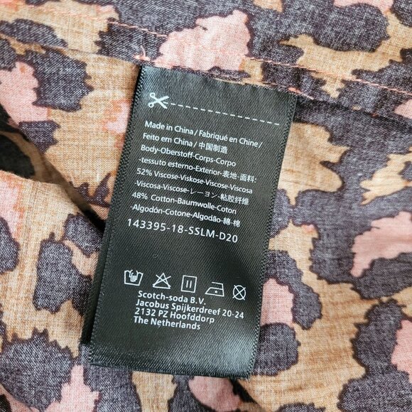 Scotch & Soda Field Womens Shirt Size Small Animal Print Lightweight Collared - Picture 4 of 6